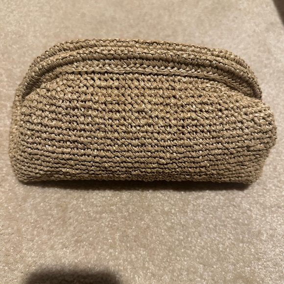 J. Crew Handbags - J. Crew Tan Cosmetic Bag Woven Texture